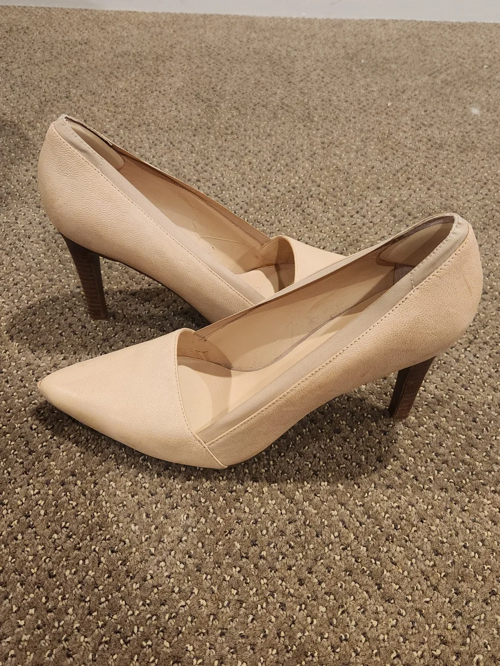 Franco Sarto Beige Pointed-Toe Flats